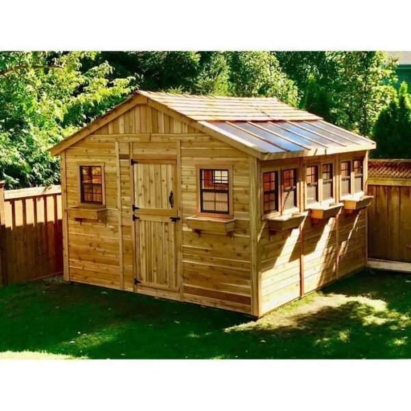 2 ft. W x 12 ft. D Cedar Wood Sunshed Garden Shed