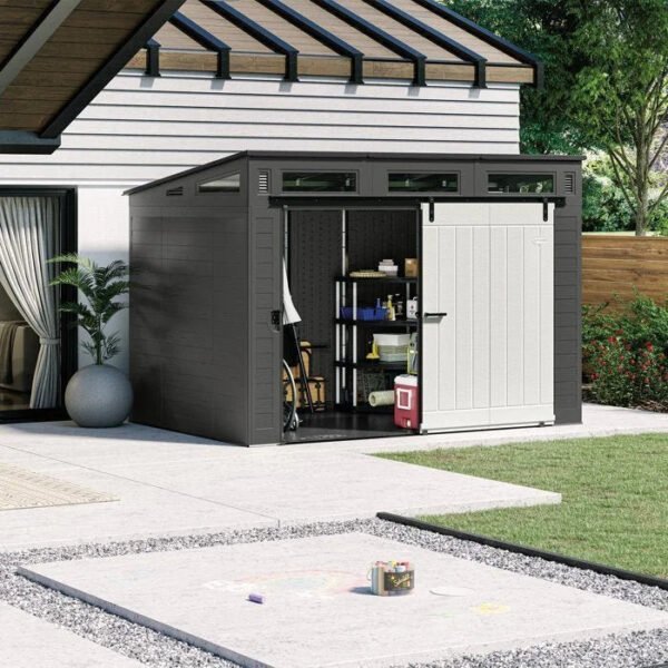 Suncast Modernist 10 ft. W X 7 Ft. D Barn Door Resin Storage Shed image 0