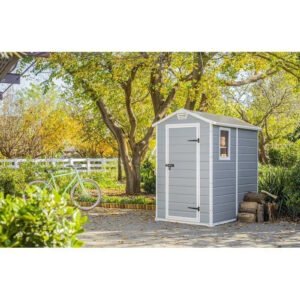 Keter Manor 4 ft. W x 6 ft. D Vertical Resin Outdoor Storage Shed Ideal For Patio image 0