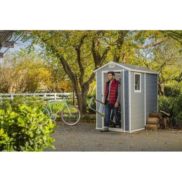 Keter Manor 4 ft. W x 6 ft. D Vertical Resin Outdoor Storage Shed Ideal For Patio image 3