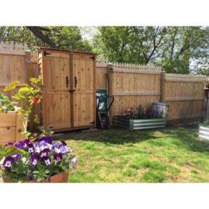 4 ft. W x 2 ft. D Garden Chalet Cedar Wood Tool Shed image 1