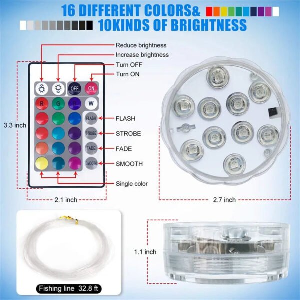 Submersible RGB LED Pool light (Remote Control) - Image 5