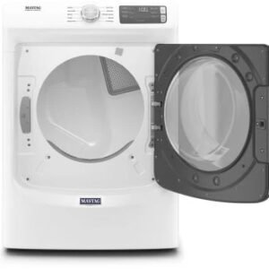 bf86ce1b-med5630hwopen5c1bed3eea07f3.38148964_38ee2 Stacked Washer & Dryer Set with Front Load Washer and Gas Dryer in White image 1