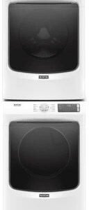 Stacked Washer & Dryer Set with Front Load Washer and Gas Dryer in White image 0