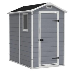 Keter Manor 4 ft. W x 6 ft. D Vertical Resin Outdoor Storage Shed Ideal For Patio image 1