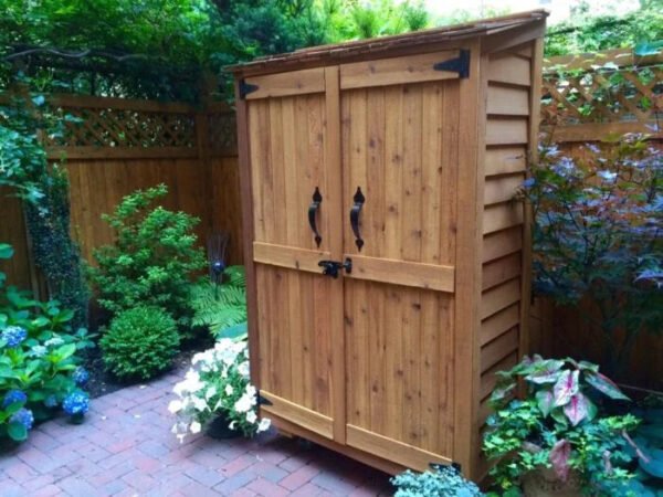 4 ft. W x 2 ft. D Garden Chalet Cedar Wood Tool Shed image 2